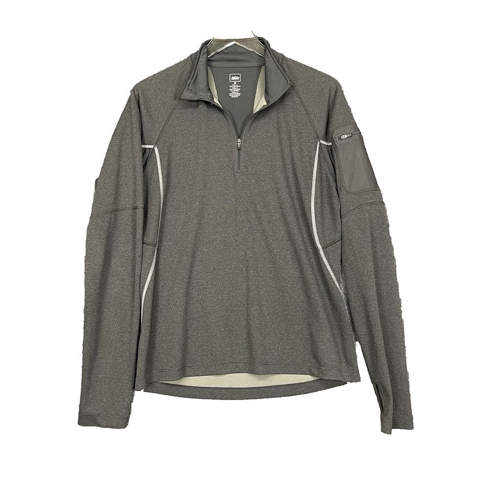 REI Shirt Womens Medium Grey 1/4 Zip Pullover Lightweight Gorpcore Thumbholes